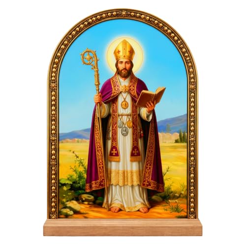 TALPGOD San Cipriano Stand Catholic Ornament Statue – San Cipriano Statue Acrylic Tabletop Décor for Home Altar & Desk, Christian Gift for Women & Men - color: San Cipriano