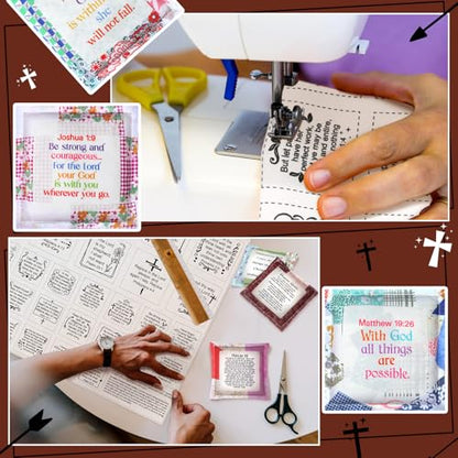 Fanfanwin 38 Sets Prayer Quilt Squares with Crosses, Cute, Brown - color: Brown, style: Cute