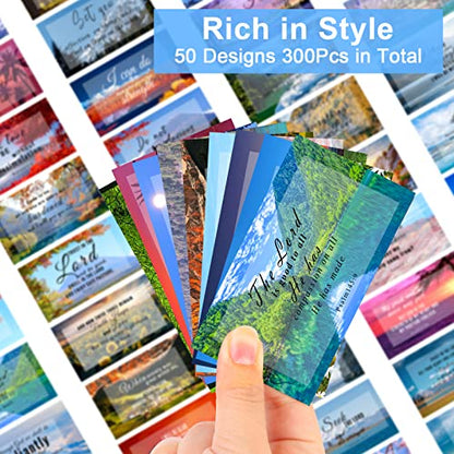 300 Pcs 50 Styles Prayer Cards Bulk Bible Verse Card Inspirational Scripture Cards with Bible Verses Motivational Encouraging Christian Card for Women Men Mini Business Religious Christian Gifts - size: 50 Styles 300Pcs