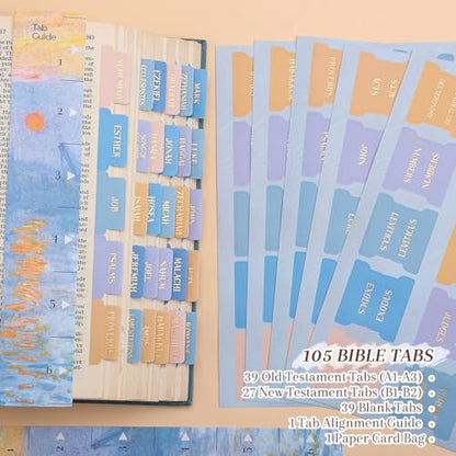 Bible Tabs, Impression Sunrise Theme, 66 Gold Foil + 39 Blank Labels - style: Gold Foil Sunrise