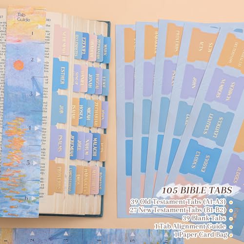 Bible Tabs, Impression Sunrise Theme, 66 Gold Foil + 39 Blank Labels - style: Gold Foil Sunrise