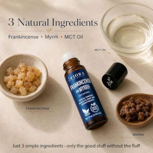 Frankincense and Myrrh Essential Oil Roll-On – 100% Pure Natural and Prediluted Oil Blend, Aromatherapy Massage Oil, Anointing Oil, Frankincense and Myrrh Body Oil for Relaxation & Daily Self-Care - size: 1 Fl Oz (Pack of 1)