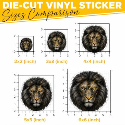Lion of Judah Vinyl Decal, Christian Lion Car Window Sticker, Waterproof Transparent DTF Decal, Religious Lion Head Sticker for Truck Laptop Tumbler Christian Gift, 6 inches