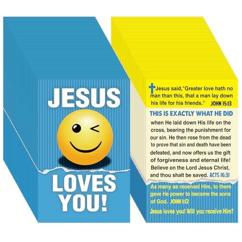 200 Pcs Gospel Tracts Salvation Cards KJV,Jesus Loves You - style: Jesus Loves You