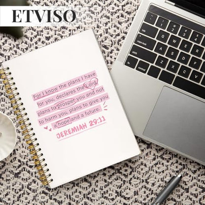ETVISO Pink Christian Notebook, JEREMIAH 29:11 Christian Journal for Women, Scripture Notebook, Bible note taking, Bible Journal, Hardcover Spiral Notebook 80 Sheets -160 Pages 5.5x8.3 Inch - color: 02-Bible(JEREMIAH 29:11)