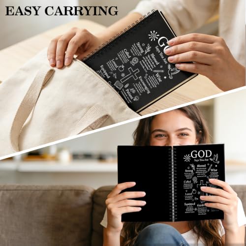 ERHACHAIJIA God Says You are Lined Spiral Notebook Gifts for Women Men - color: Black-white 2