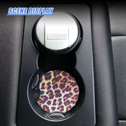 Leopard Print Car Cup Holder Coasters, 2.77'' Drink Cup Mat, No.4 - size: No.4