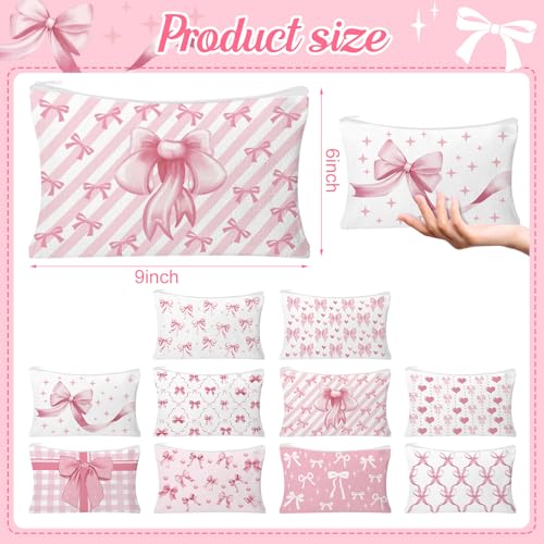 30pcs Pink Bow Makeup Bag Coquette Cosmetic Bags for Women - style: Bow