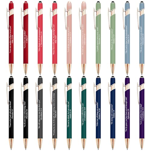 Bible Verse Ballpoint Pens with Stylus, Retractable Christian Writing Pens