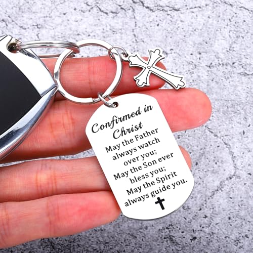 Confirmation Gifts for Teenage Girls Boys Confirmation Sponsor Gift for Women Men Catholic Teen Boys Girls Faith Fathers Day Religious Bible Verse Keychain Baptism 1st Communion Easter Basket Stuffers