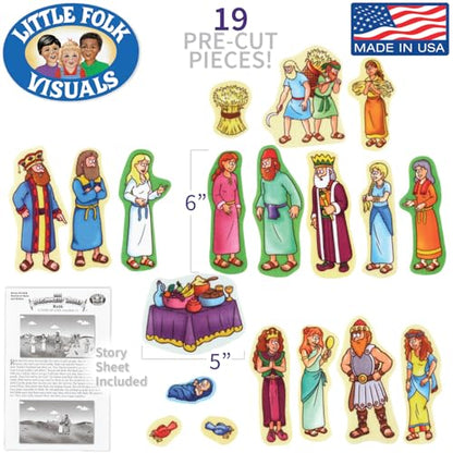 Little Folk Visuals Beginners Bible: Ruth and Esther Precut Flannel/Felt Board Figures, 19 Pieces Set