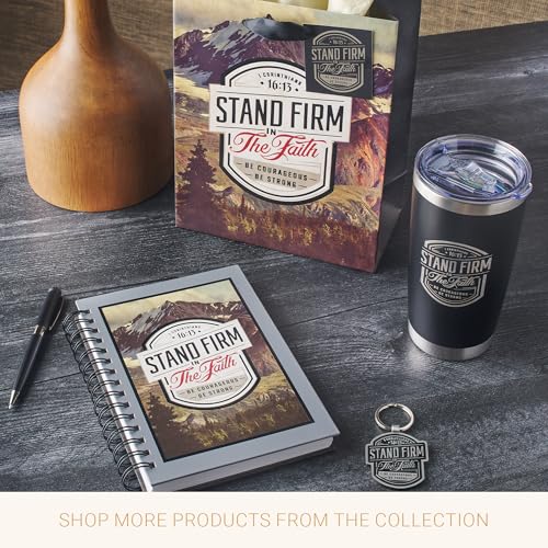Christian Art Gifts Large Stainless Steel Inspirational Travel Mug Tumbler for Men & Women: Stand Firm Encouraging Bible Verse, Double Wall Vacuum Insulated w/Lid, Hot/Cold Beverage, Black, 18 oz. - color: Black/Stand Firm