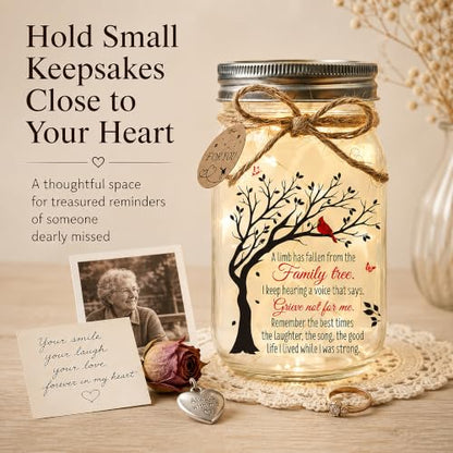 Sympathy Gifts for Loss of Loved One, Cardinal Memorial Gift, Mason Jar - color: Cardinal Memorial