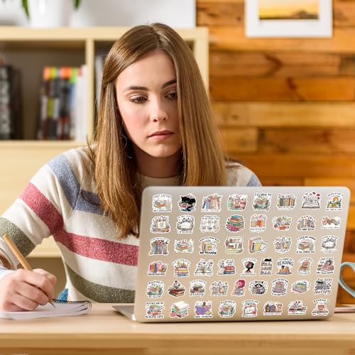 100 Pcs Book Lover Stickers, Cute Reading Bookish Aesthetic Stickers - color: Book Lover Reading