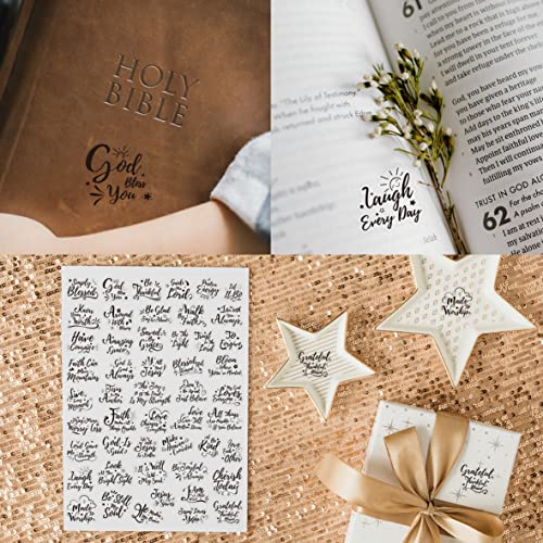 1000 PCS Bible Verse Stickers, Clear Inspirational Pray Stickers Encouraging Scripture Decals Jesus Christian Religious Faith Labels for Scrapbooks Bottles Computer Planner Diary Album Kids Adults - color: Black Text Version