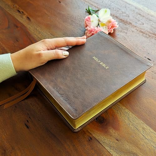 Personalized NKJV Journaling Bible | New King James Version | Custom Engraved Name | Wide Margin Study Bible | Christian Gift for Men & Women