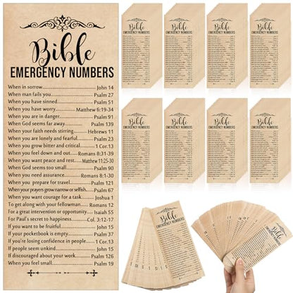 Motiskyy 100 Pcs Bible Emergency Numbers Bookmark Gift