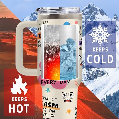 DUUV Colorful Dots Tumbler 40oz, Insulated Sarcastic Gifts for Friend - color: Express Emotions