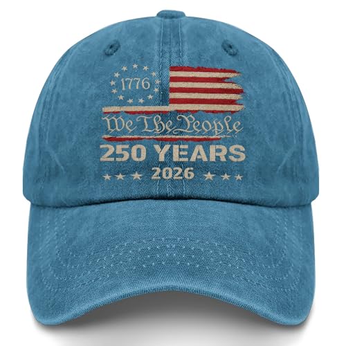 250th Anniversary 250 Years Freedoms Baseball Hat Running Embroidered Cap for - color: Cyan