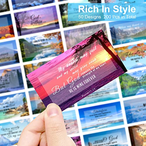 200Pcs Prayer Cards Bible Verse Cards Bulk Scripture Card with Bible Verses - size: 50 Styles 200Pcs