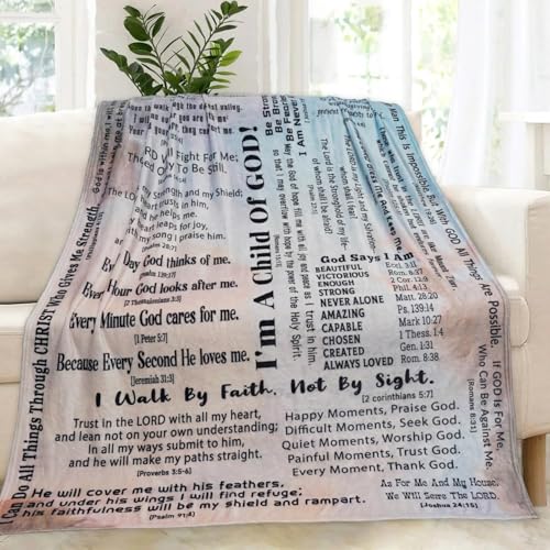 Christian Blanket Gifts for Women Men, Religious Blanket with Bible Verse 60"x50", Scripture Blankets, Catholic Spiritual Gifts, Faith Based Gifts