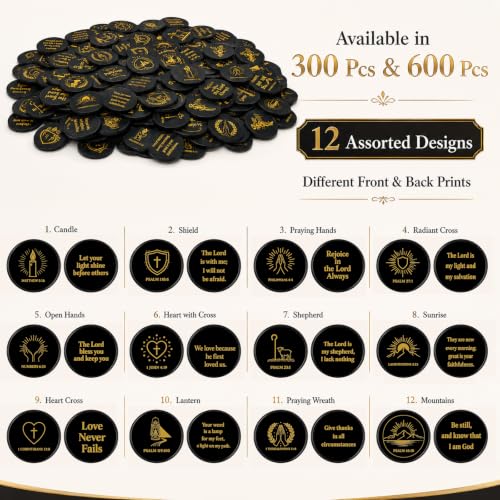 600 Pcs Christian Coins Gift Bulk Religious Bible Verse Coins Sunday School Rewards