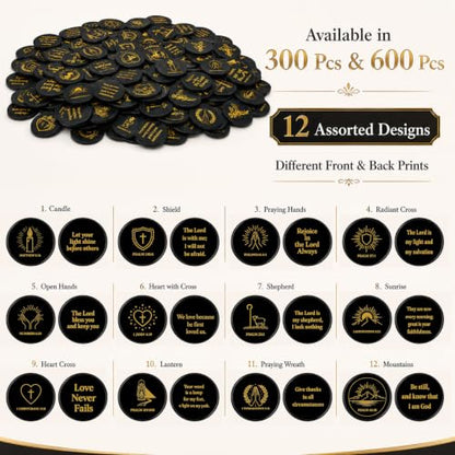 600 Pcs Christian Coins Gift Bulk Religious Bible Verse Coins Sunday School Rewards