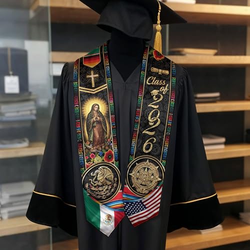 Mexico Graduation Sash, Cross Graduate Stole, Class Of 2026, Mexican Stole - color: Ds 02