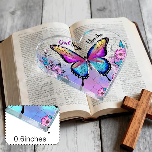 Butterfly Christian Gifts for Women Birthday Unique 6", Inspirational Religious Gifts for Mom, Friends, Coworker, Encouragement Gift for Her, Girl, Sister Bestie, Spiritual Home Decorative Acrylic Signs Plaque- Dream Purple - style: Butterfly- Dream Purpl