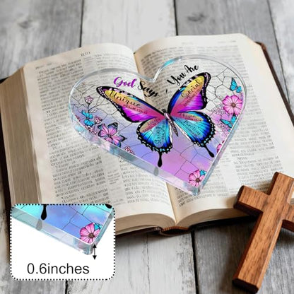 Butterfly Christian Gifts for Women Birthday Unique 6", Inspirational Religious Gifts for Mom, Friends, Coworker, Encouragement Gift for Her, Girl, Sister Bestie, Spiritual Home Decorative Acrylic Signs Plaque- Dream Purple - style: Butterfly- Dream Purpl