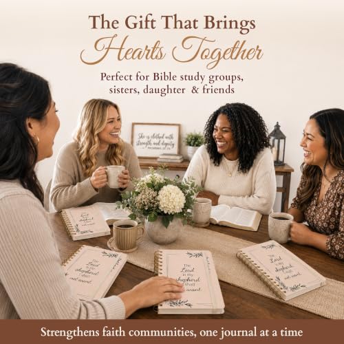 Hardcover Blank Christian Notebook – 140 Pages – Psalm 23:1 - color: Shepherd_Cream