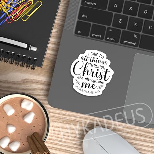(3Pcs) I Can Do All Things Through Christ - Bible Verse Religious Sticker - color: I Can Do All Things Through Christ Leaves
