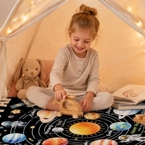 Planet Space Christian Gift Blanket, God Says I Am Bible Verse Blanket - color: God Says I Am Astronaut, size: 40"x50" for Kids
