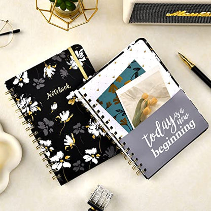 Frasukis Ruled Notebook -Lined Journal with Premium Thick Paper,8.5" X 6.4" - color: black-3