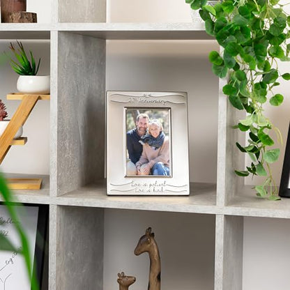 Haysom Interiors Beautiful Two Tone Silver Plated 20th Anniversary 4" x 6" Picture Frame with Black Velvet | Unique and Thoughtful Gift Idea by Happy Homewares - size: 20th Anniversary