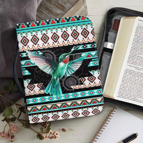 Leather Bible Cover Large Bible Case for Women Bible Bags with Bookmark Set,Aztec Boho Bird,X-Large - color: Aztec Boho Bird, size: X-Large