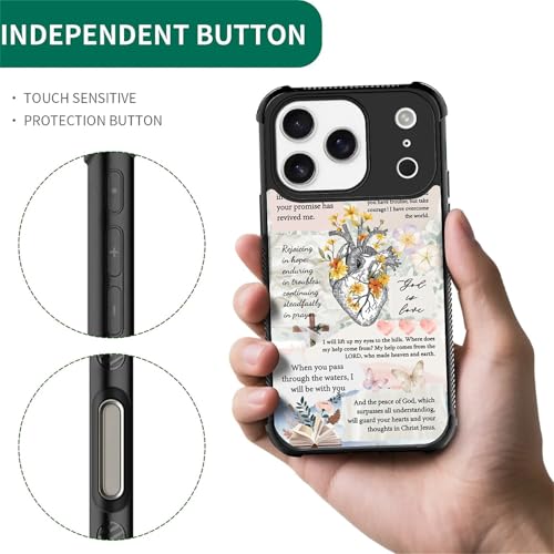 for iPhone 17 Pro/iPhone 18 Pro Case | Compatible with MagSafe | Classic Slim Cover Design | Bible Verses Heart - color: Bible Verses Heart, size: iPhone 17 Pro/iPhone 18 Pro
