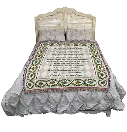 Pure Country Weavers Every Season Blanket - Scriptures Ecclesiastes 3:1-8 - Religious Gift Tapestry Throw Woven from Cotton - Made in the USA (72x54) - color: Ecclesiastes 3:1-8, size: 72" x 54"