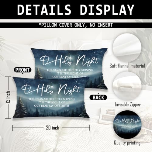 708-HZBZ-SMBZ Pillow Covers - color: Christmas-39, size: 20" x 12" (Pack of 1)