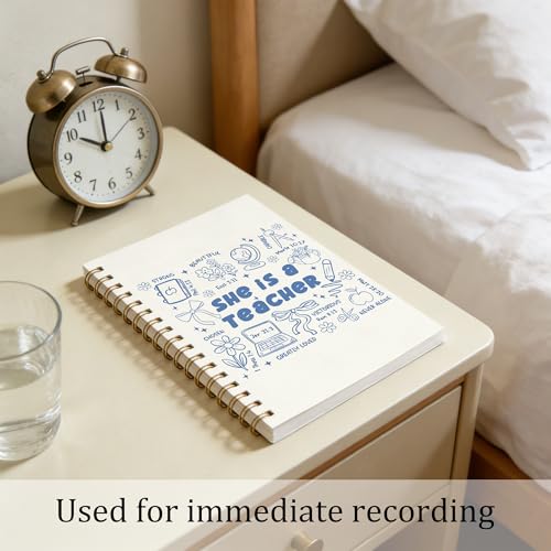 Blue Coquette Preppy Christian Teacher Spiral Notebook, Bible Notebooks for Note Taking, Teachers Appreciation Graduation Gifts, Religious Prayer Journal for Women, Coworker Gift, 5.5x8.3 Inch - color: Colour-2