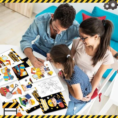 Bulk Construction Coloring Books, 24Pcs Mini Drawing Booklet for Kids - style: Construction