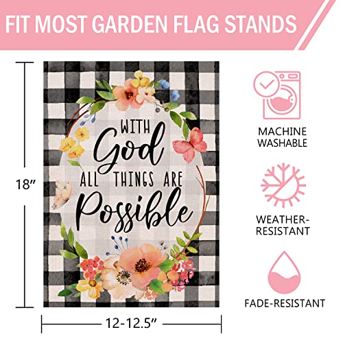 Furiaz With God All Things are Possible Easter Religious Small Decorative - size: 12" x 18"