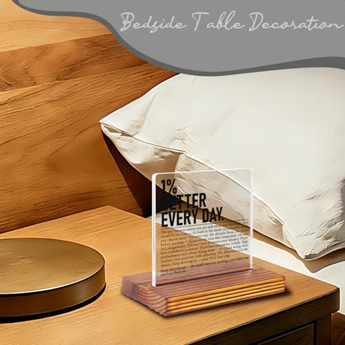 Motivational Desk Sign for Entrepreneurs Athletes Students, 1% Better Every Day Inspirational Acrylic Plaque, Success Mindset Office Decor Gift for Coworker Men Women EC418 - style: Entrepreneurs Athletes Students