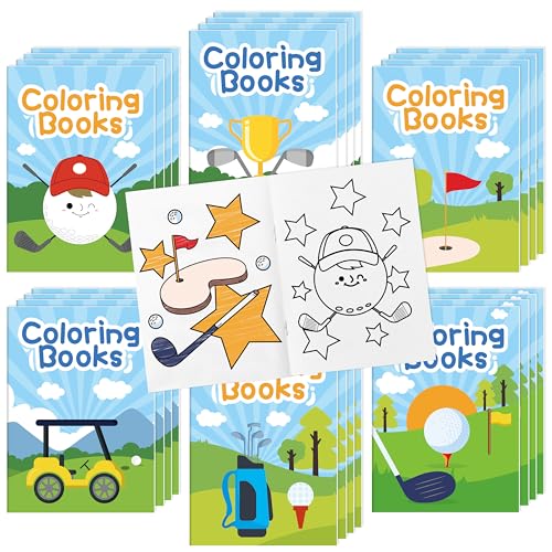 Bulk Golf Coloring Books, Mini Drawing Booklet for Kids Party Favors - style: Golf