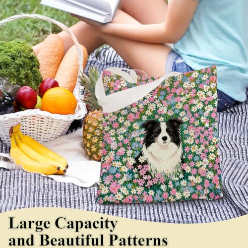 Canvas Tote Bag for Women - color: Border Collie