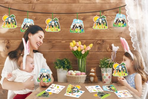 FaCraft 24 Sets Easter Crafts for Kids - Religious Crafts Make an Easter He Lives Sticker Scenes Resurrection Craft Jesus Stickers DIY Gifts for Christian Bible Sunday School Party Favors Home Decor - color: F-24pcs
