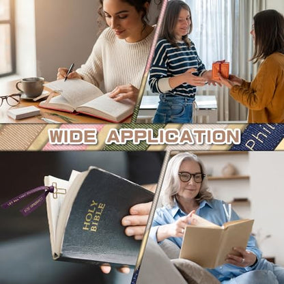 Resurhang 80 Pack Heart Cross Paper Clips with Ribbons 40 Gold Bible Paper Clips 40 Christian Bookmark Ribbons Bible Study Journaling Supplies Easter Eggs Fillers Women Christian Gifts - color: Gold