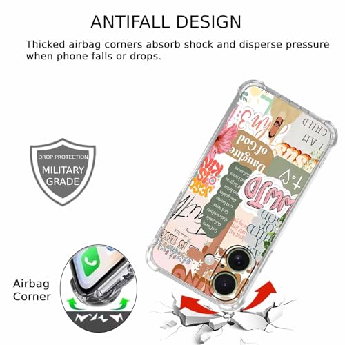 Christian Quotes Aesthetic Vintage Jesus Bible Verse Collage Pattern,Soft TPU Bumper Case for iPhone 17,#1 - color: Bible 1, size: iPhone 17