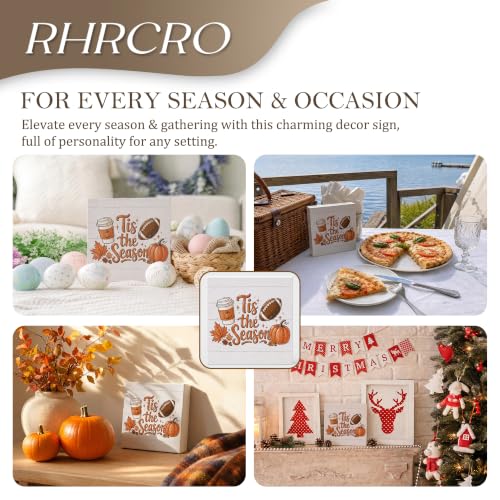 Tis the Season Fall Autumn Decor Wooden Box Sign - color: Fall-19
