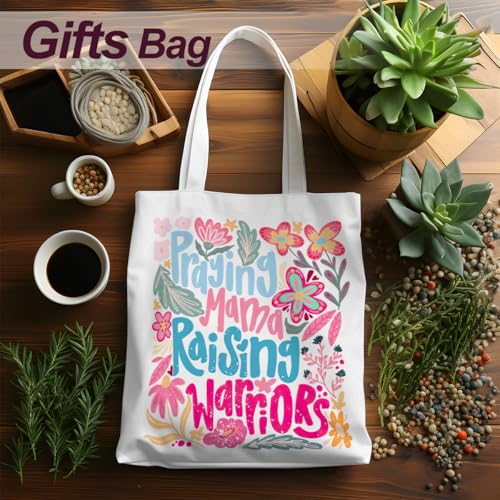 Mama Mom Tote Bag Mom Birthday Gifts Canvas Tote Bag, Reusable Canvas Shoulder Bags for Grocery Shopping, Beach 01 - color: Prayingmama